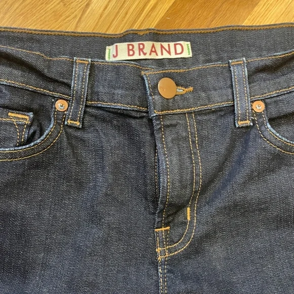 J Brand dark stretch raw denim skinny mid rise jeans 29 NWOT - Picture 4 of 6